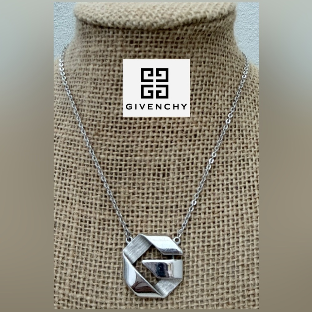 GIVENCHY G Logo Silver Tone Necklace